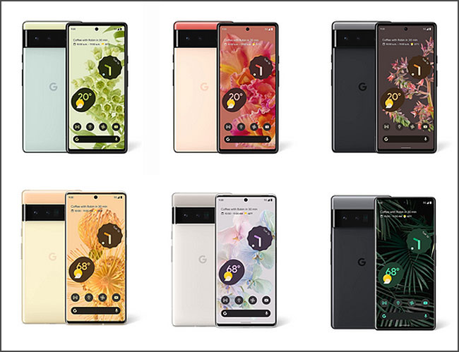 couleurs du pixel 6