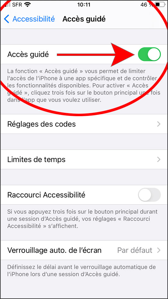 Définir "Accès Guidé" sur iPhone - 3