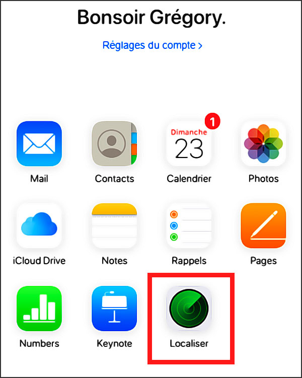 localiser sur icloud