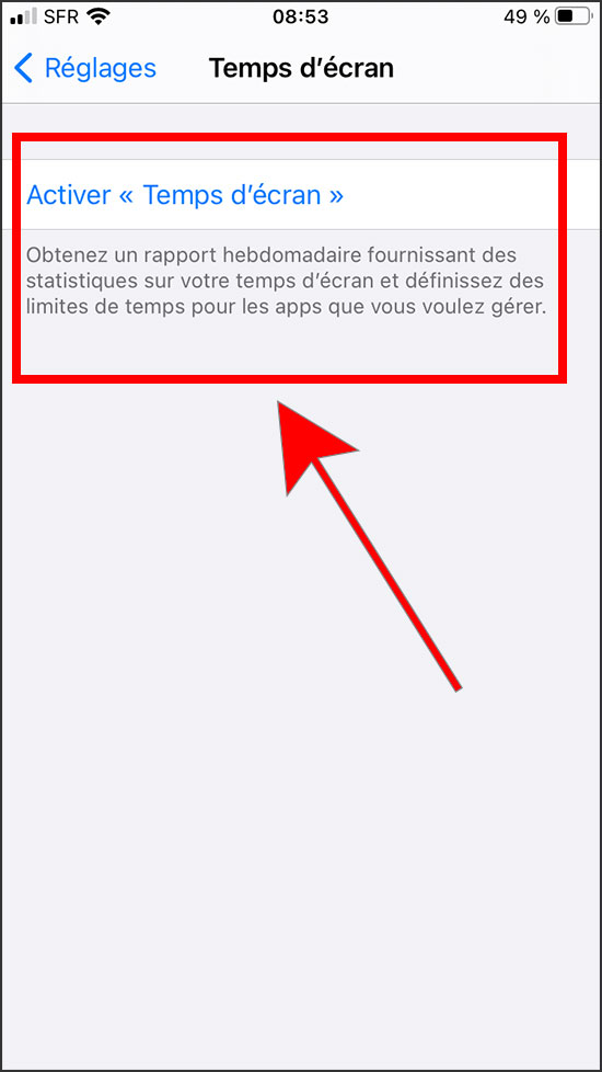 Activer Temps d'écran sur iPhone en guise de controle parental iphone 2