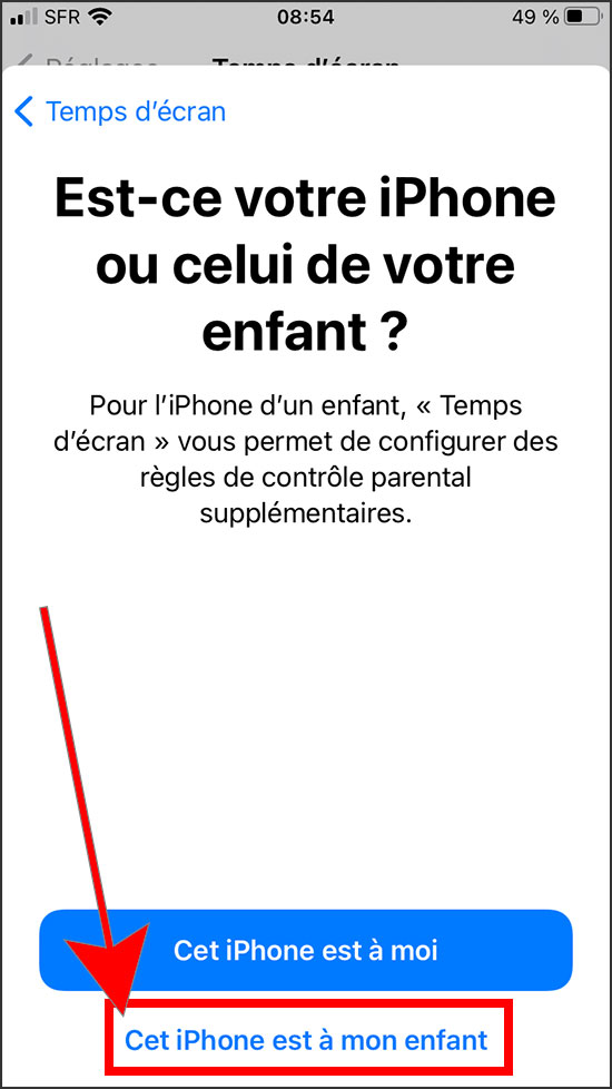 Activer Temps d'écran sur iPhone en guise de controle parental iphone 3