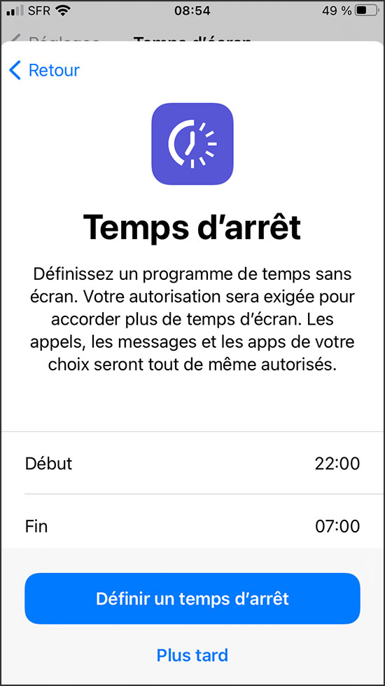 Activer Temps d'écran sur iPhone en guise de controle parental iphone 4