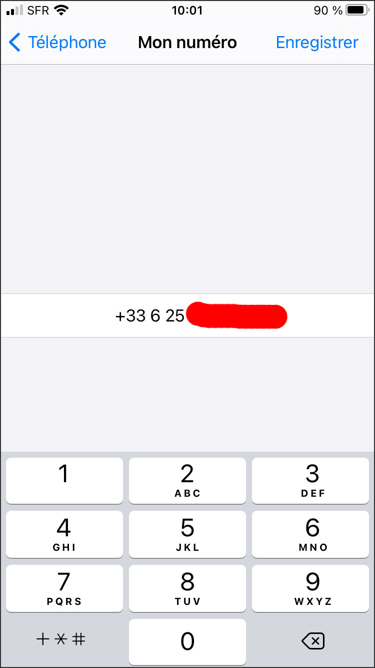 modifier mon numero dans iphone