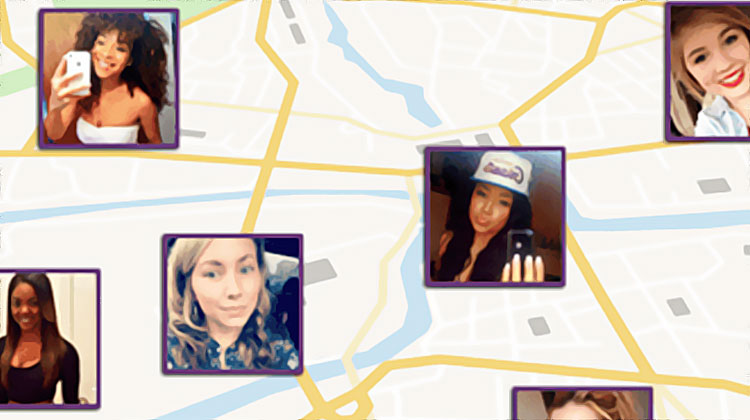 rechercher des filles sur une carte grace a une application