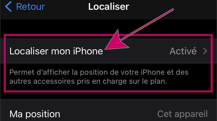 localiser mon iphone sur ios13