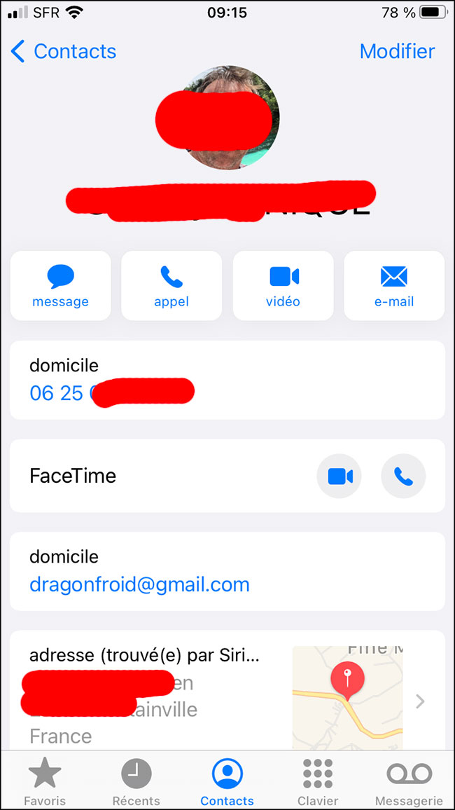 mon numero de telephone sur iphone