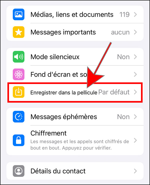 whatsapp enregistrer dans la pellicule