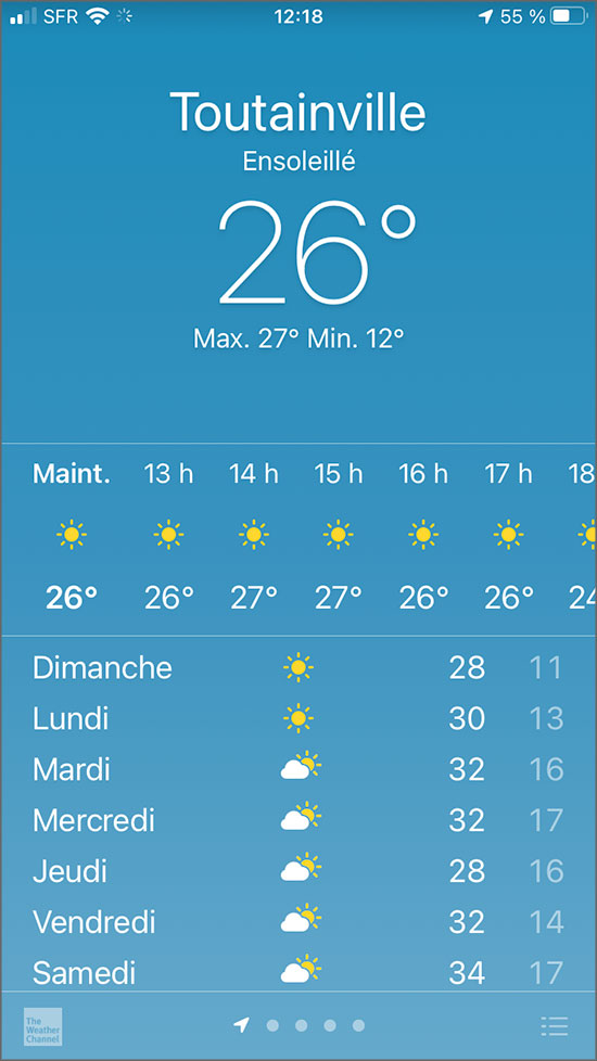 Météo l'application native de Apple