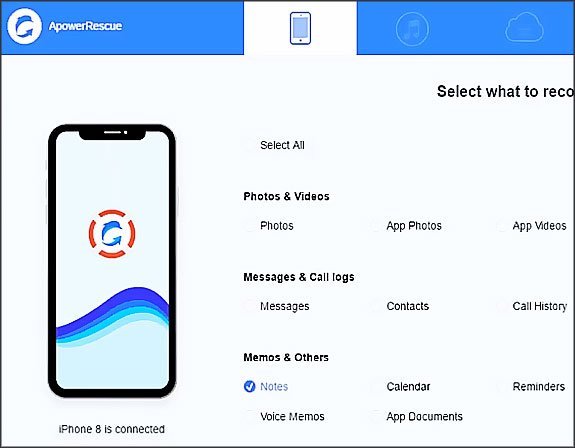 ApowerRescue logiciel de récupération de données pour iphone