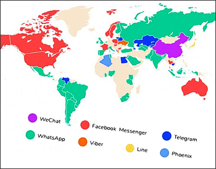 Part de marché des applications de chat en ligne