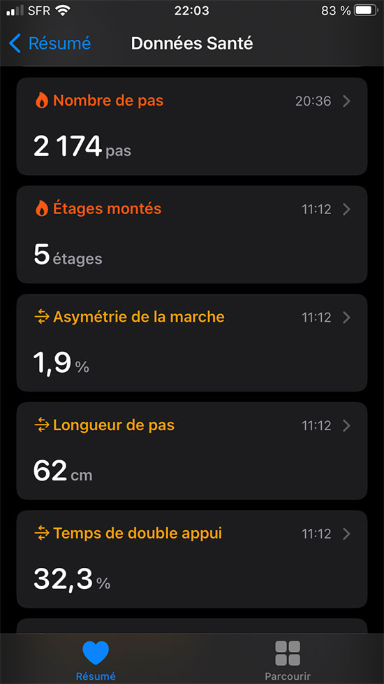 donnees sante iphone