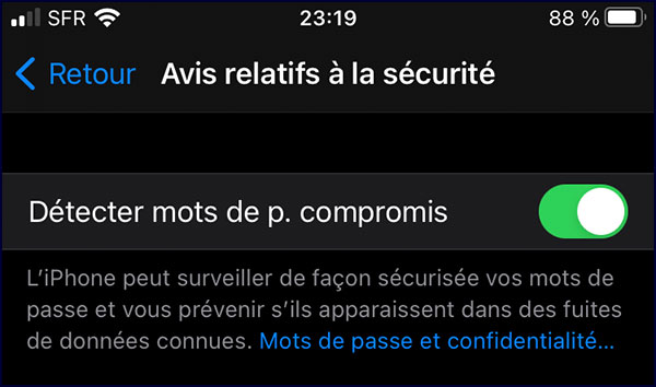iphone detecter mdp compromis