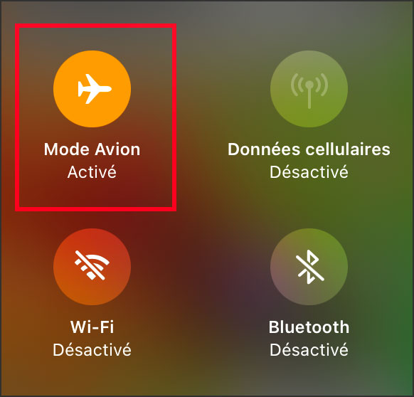 mode avion active sur iphone