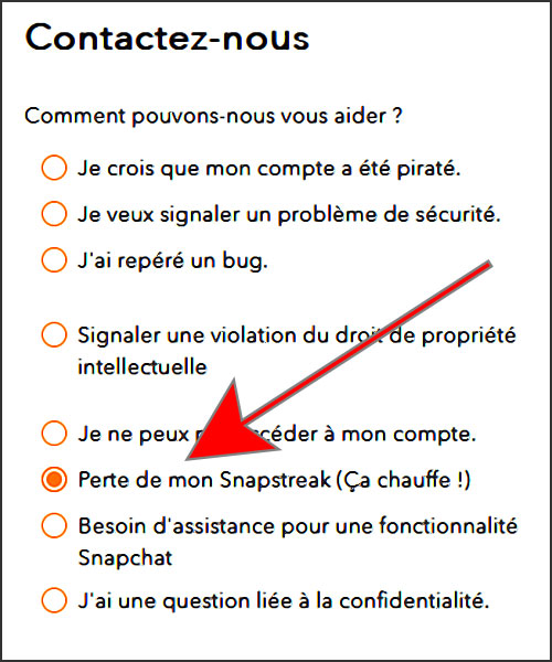 se plaindre de la perte de mon snapstreak