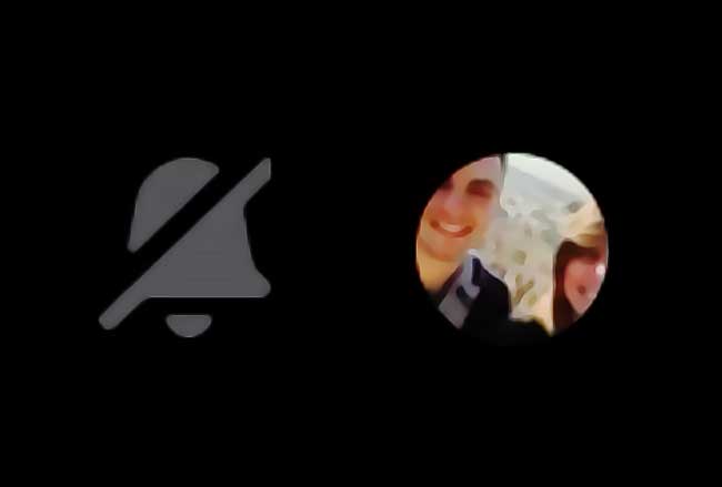 Icône muette, profil avec personnes souriantes (sur Messenger).