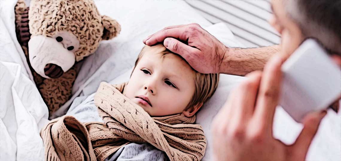 enfant malade a la maison