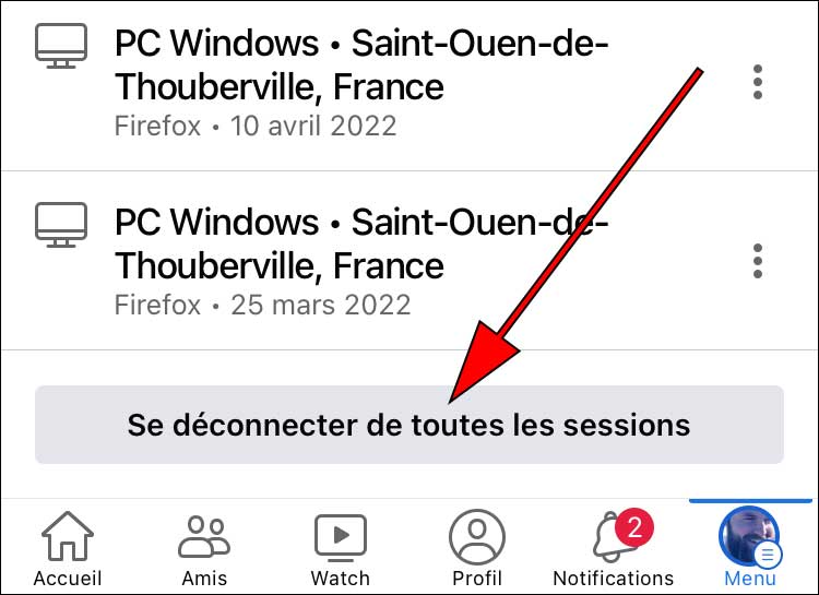 facebook se deconnecter de toutes les sessions