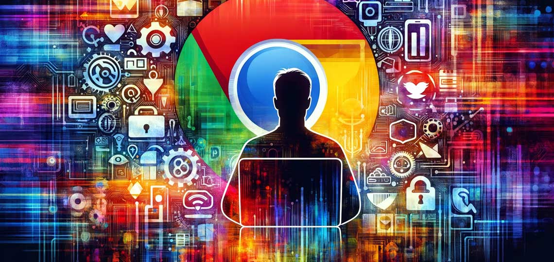 silhouette sur google chrome symbole