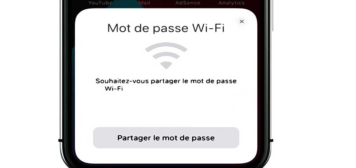 partager mot de passe wifi