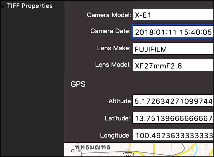 donnees exif avec coordonnees gps