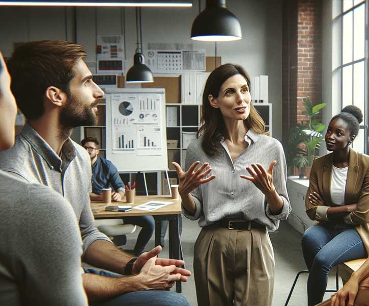 femme mure persuade son entourage au bureau