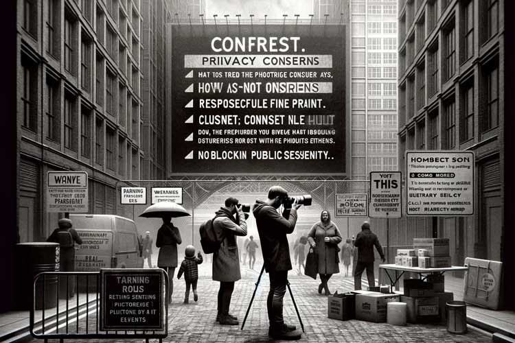 photographes de rue dans la rue en noir et blanc