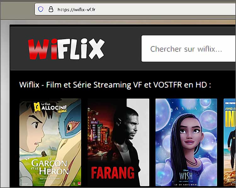 Site Wiflix streaming films et séries.