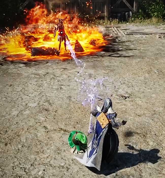 Duel fantastique avec feu et glace, screenshot du jeu Throne and liberty.