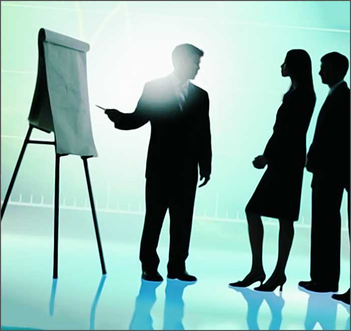 Présentation professionnelle en entreprise.