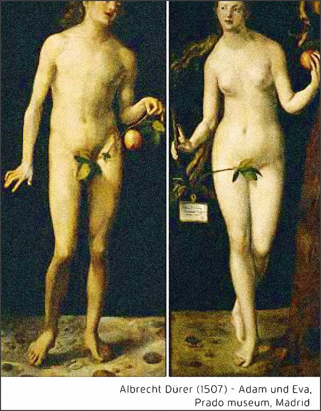 Peinture Adam et Ève par Dürer