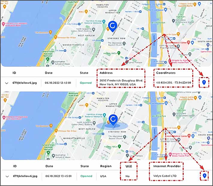 capture d'écran de suivi gps à new york.