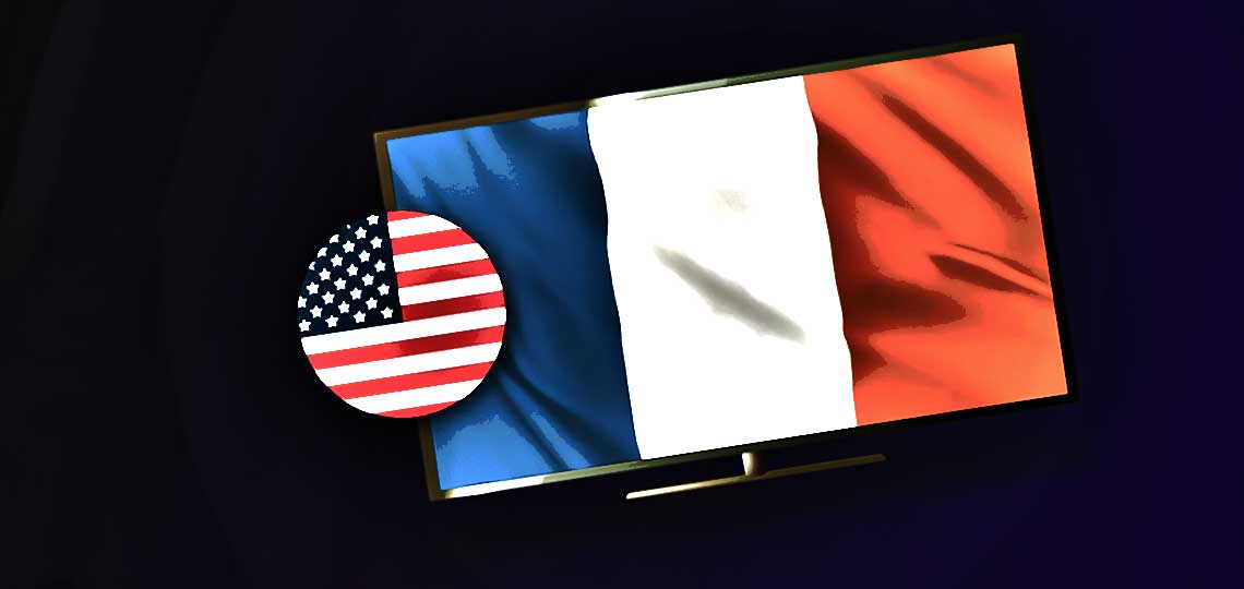 drapeau americain sur drapeau francais