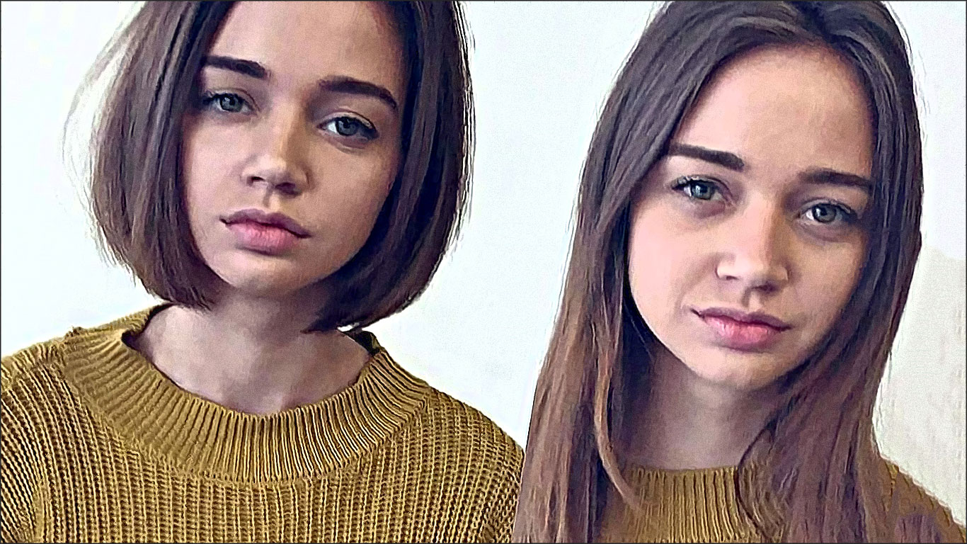 comparaison fille aux cheveux longs cheveux courts