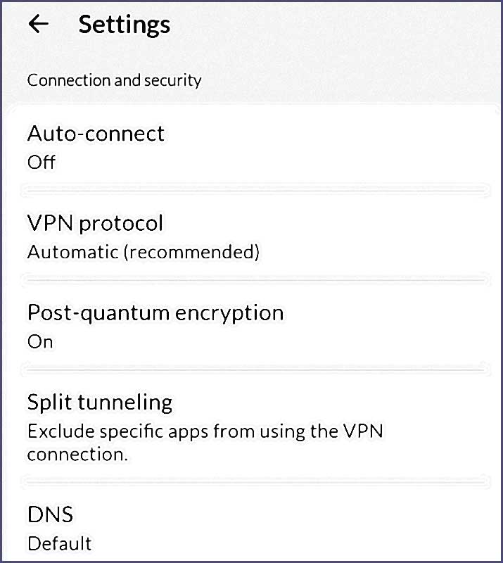 parametres nordvpn