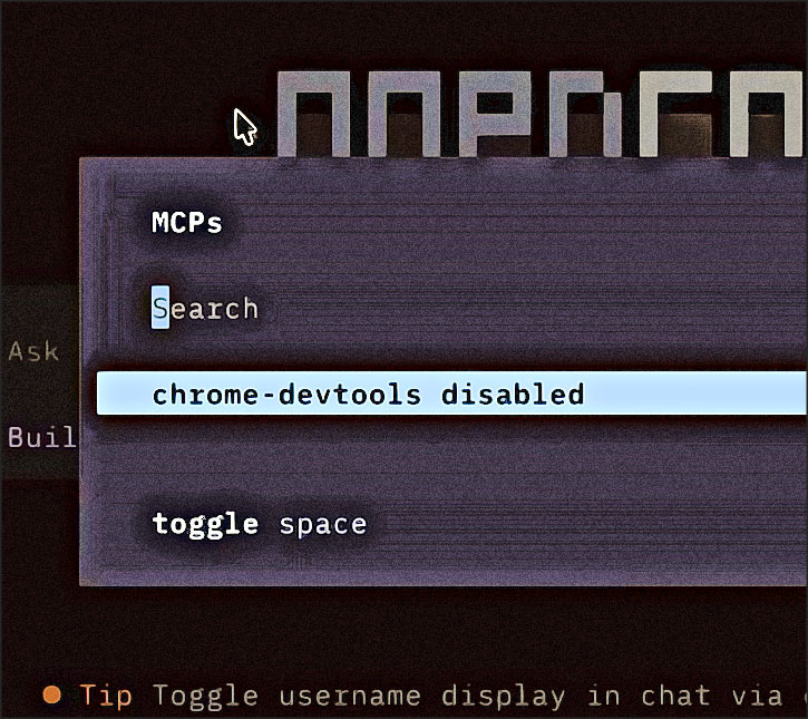 opencode chrome dev tools